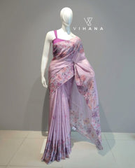 Kota net Cotton Lavender Color Saree– VS522