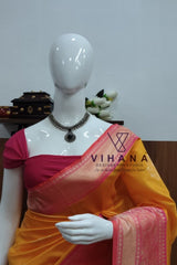 Yellow Soft Semi Silk Saree