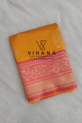 Yellow Soft Semi Silk Saree