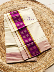 Kerala Golden Tissue Set Saree Off White-VS383