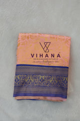 Peach Pink Soft Semi Silk Saree