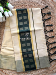 Kerala Golden Tissue Set Saree Off White-VS389