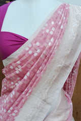 Dusty Pink Cotton Linen Saree
