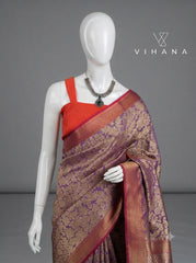 Jacquard Weaving Silk Saree –1 Gram Gold Inspired-VS515