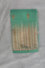 Pastel Blue Cotton Linen Saree