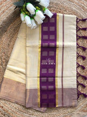 Kerala Golden Tissue Set Saree Off White-VS383