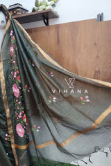 Green Kota Doriya Organza silk Saree