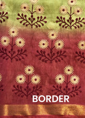 Katan Tussar Silk Saree with Embroidery-VS529