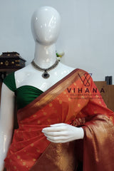 Orange Kanjivaram Silk Saree