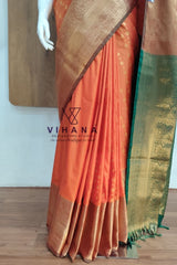 Orange Kanjivaram Silk Saree