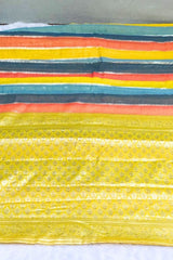 Multicolor Cotton Saree Striped woven Design with Blouse Piece