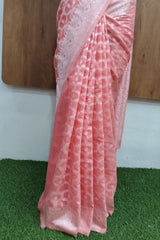 Peach Spun Cotton Saree