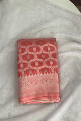 Peach Spun Cotton Saree