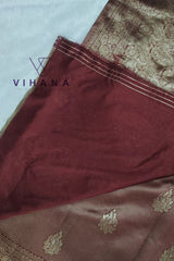 Maroon colour Banarasi silk saree