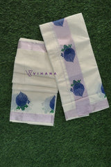 Kerala Cotton Set Mundu with Rose Gold Border