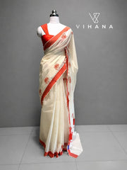 Kerala Saree Floral Print-VS385