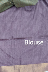 Pastel Green-Dusty Mouve Bhagalpuri Silk Saree