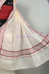 Kerala Cotton Set Mundu with Wave Pattern
