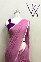 Dusty Mauve Mul Cotton Saree