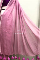 Dusty Mauve Mul Cotton Saree