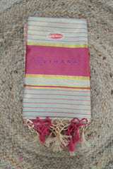 Elegant Pink Kerala Golden Tissue Set Saree
