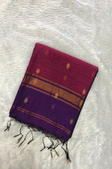 Rich Violet Maheswari Silk Cotton Saree