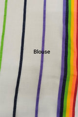 Aiswarya Laxmi Inspired White Mul Cotton Saree with Vibrant Multicolored Check Pattern