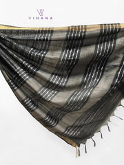 Tussar Silk Saree Black Color-VS530