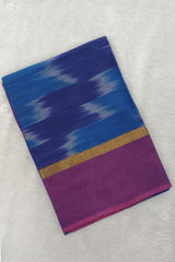 Blue Village Cotton Ikat Print Saree