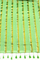 Green 120 Count Pure Mulcotton Saree