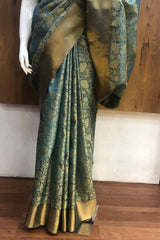 Blue Kanjivaram Tissue Silk Saree