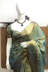 Blue Kanjivaram Tissue Silk Saree