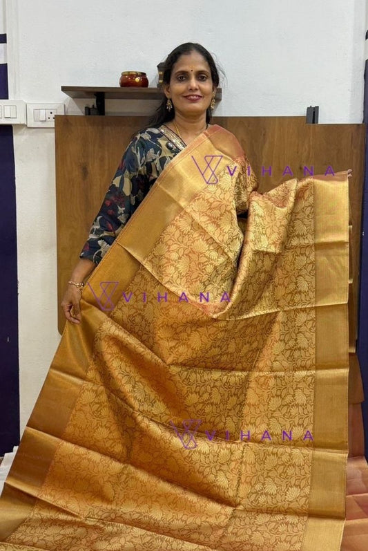 Red Orange Banarassi Silk Saree