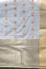Nita Ambani Inspired Elegant Off-White Banarasi Kota Silk Saree