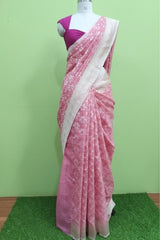 Dusty Pink Cotton Linen Saree