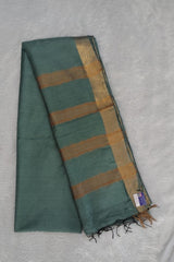Pastel Teal Blue Maheswari Semi Tussar Silk Saree