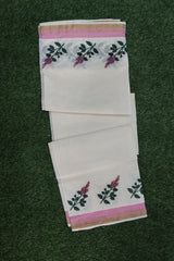 Tulsi Kathir Motif Hand-Printed Cotton Set Saree