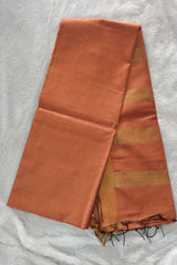 Rust Orange Maheswari Semi Silk Saree