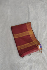 Maroon Maheswari Semi Tussar Silk Saree