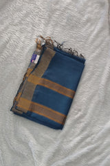 Pastel Blue Maheswari Semi Tussar Silk Saree