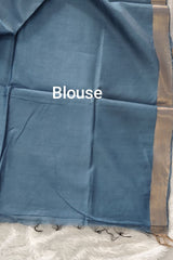 Pastel Blue Maheswari Semi Tussar Silk Saree