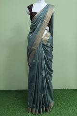 Pastel Teal-Blue Bhagalpuri Silk Saree