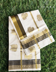 Kerala Set Saree with Blouse-VS371