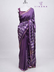 Tussar Silk Saree – Dark Violet Color-VS531