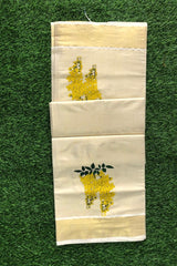 Kerala Tissue Set saree with Kanikonna Floral Design