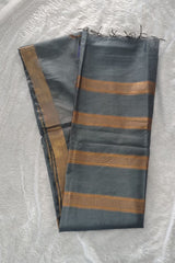 Grey Maheswari Semi Tussar Silk Saree
