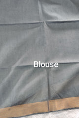 Grey Maheswari Semi Tussar Silk Saree