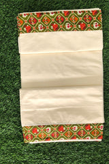 Traditional Kerala Cotton Set Saree with Kalamkari Borders