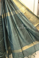Dark Green Kota Mini Check Mangalagiri Silk