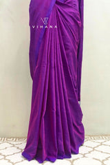 Purple Khadi Cotton Saree